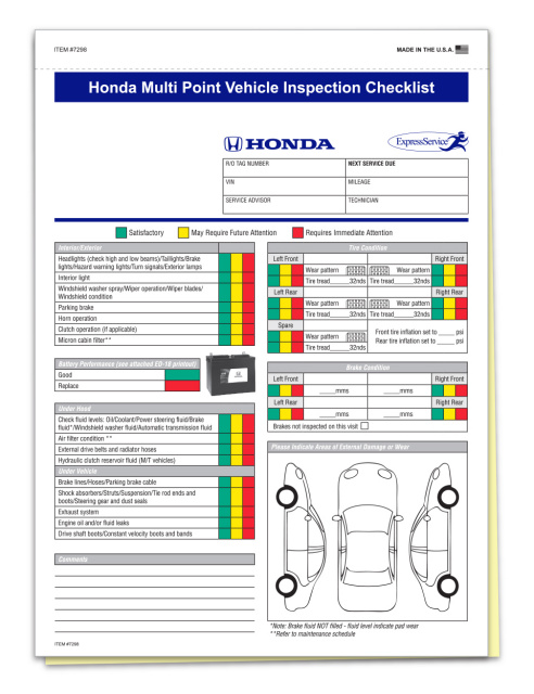 HONDA-QV • Honda Multi Point Vehicle Inspection, 2 Part
